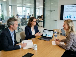 Participants en formation professionnelle sur des thématiques d’assurance